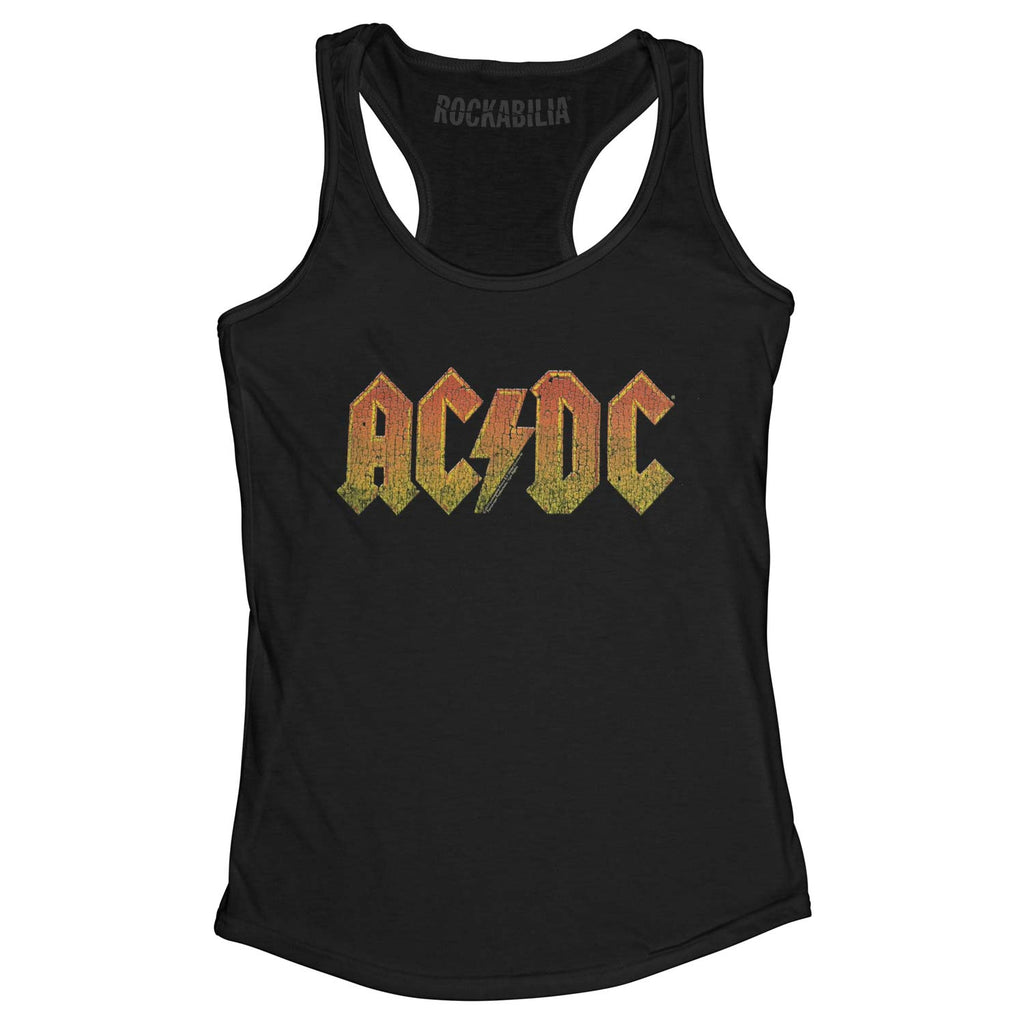 AC/DC Distressed Orange Womens Tank
