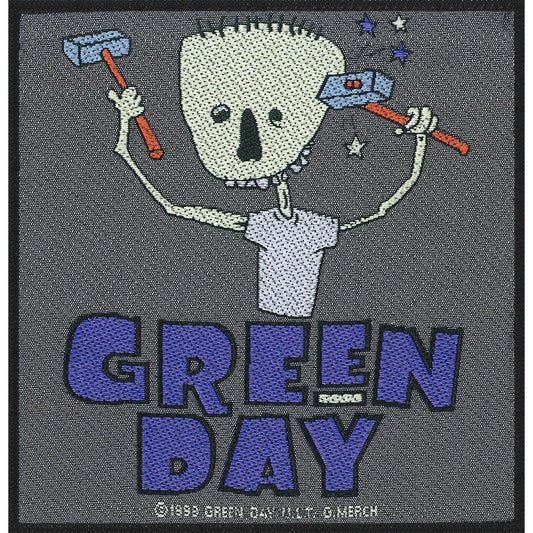 Green Day Hammer Face Woven Patch