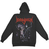 Stitched Oral Asphyxia Zippered Hooded Sweatshirt