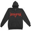 Stitched Oral Asphyxia Zippered Hooded Sweatshirt