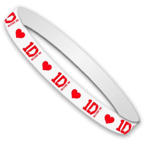 One Direction White Rubber Bracelet 384253 | Rockabilia Merch Store