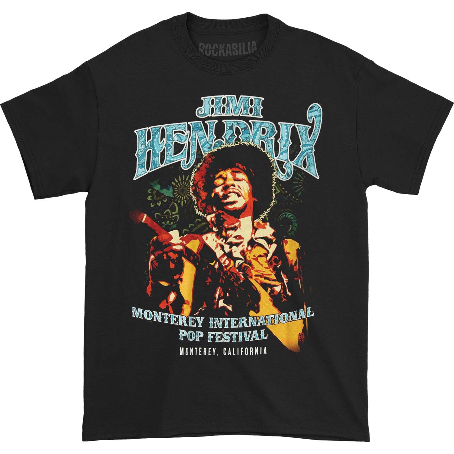 Jimi Hendrix Monterey Pop Festival Psychedelic Paisley T-shirt