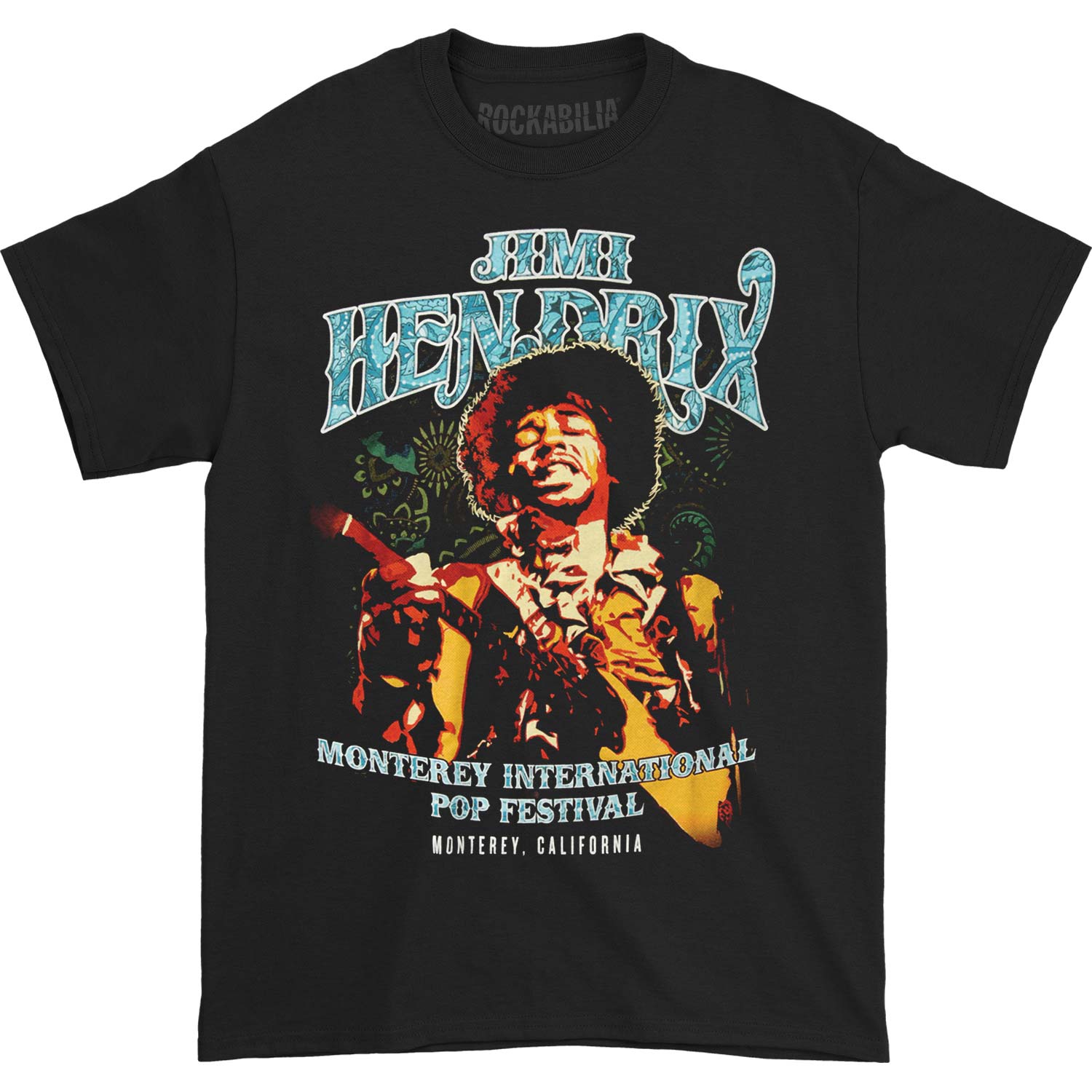 Jimi Hendrix Monterey Pop Festival Psychedelic Paisley T-shirt