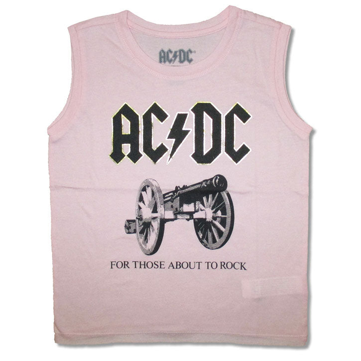 AC/DC About To Rock Foil Youth Sleeveless Tee T-shirt