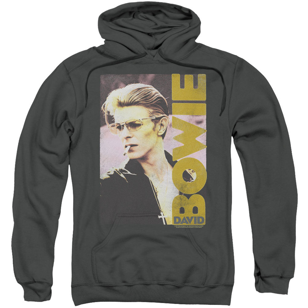 David Bowie Smokin Adult 25% Poly Hooded Sweatshirt
