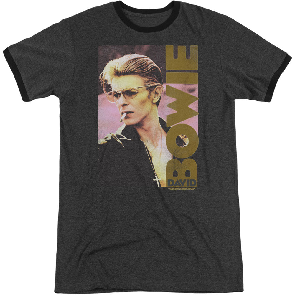 David Bowie David Bowie Smokin Adult Ringer T-shirt