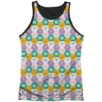 Hexagon Pattern Black Back Mens Tank