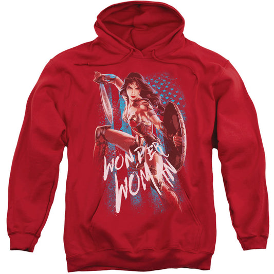 Wonder Woman American Hero Adult 25% Poly Hooded Sweatshirt