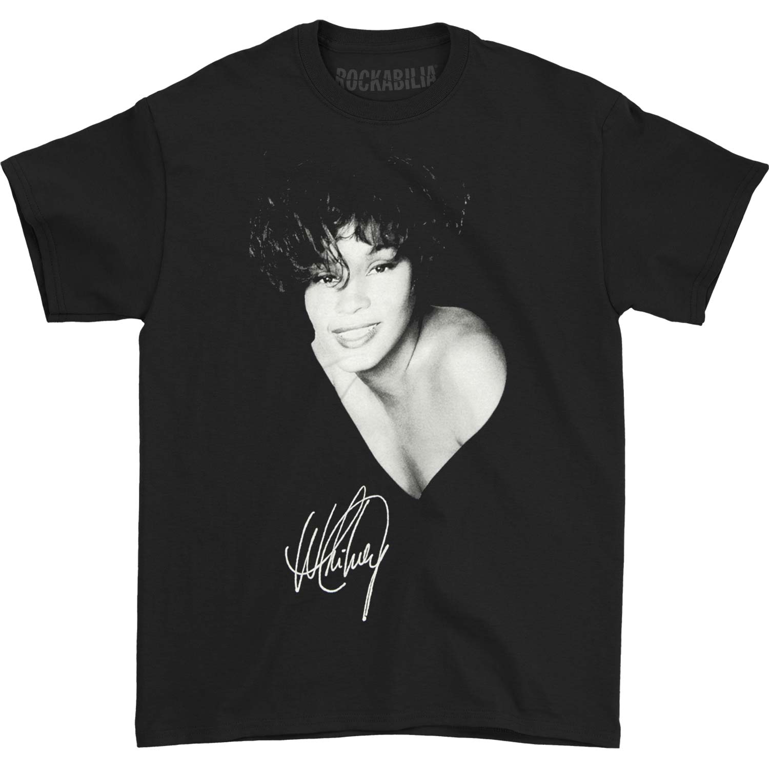 Whitney Houston Smile B&W T-shirt