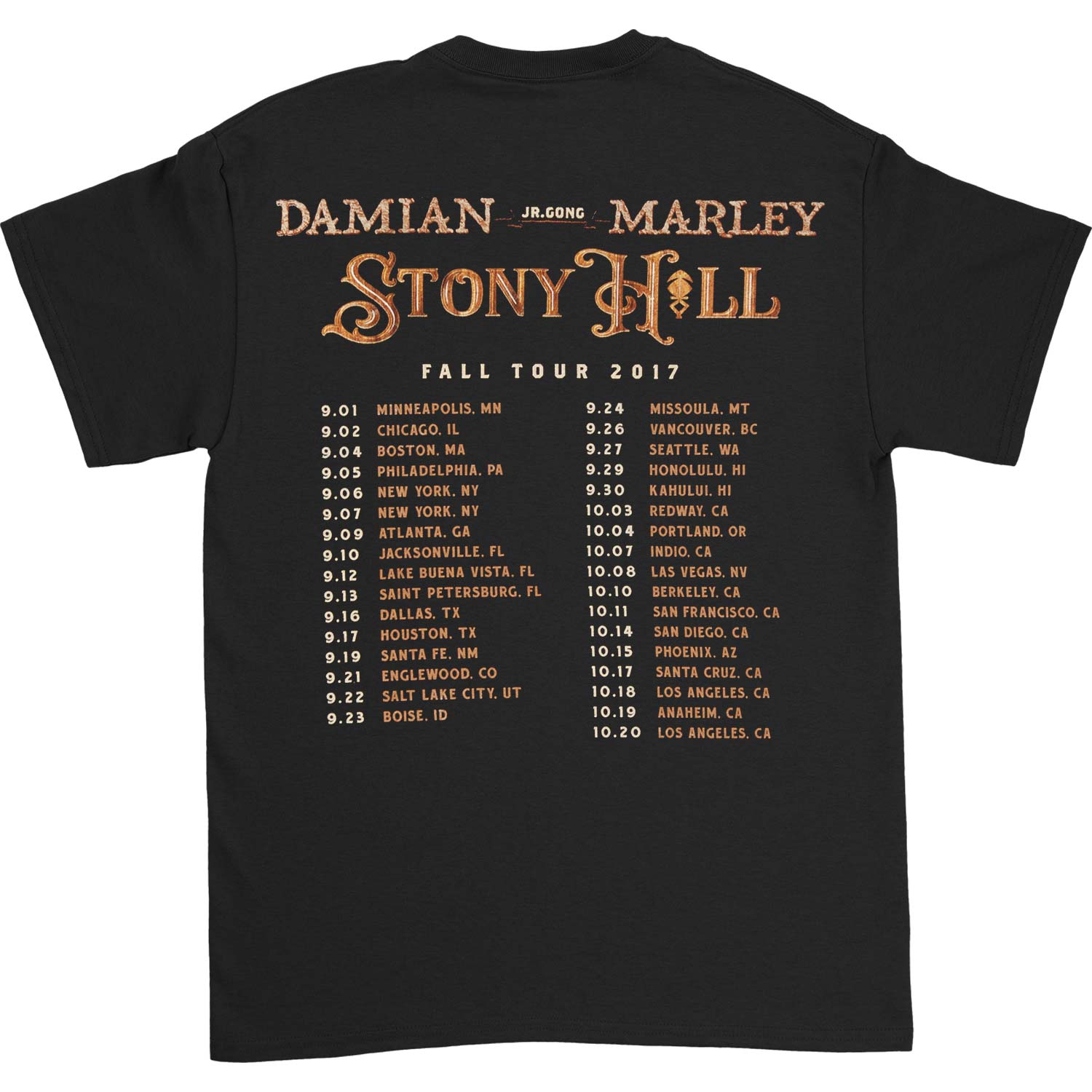 Damien Marley Stony Hill Tour T-shirt