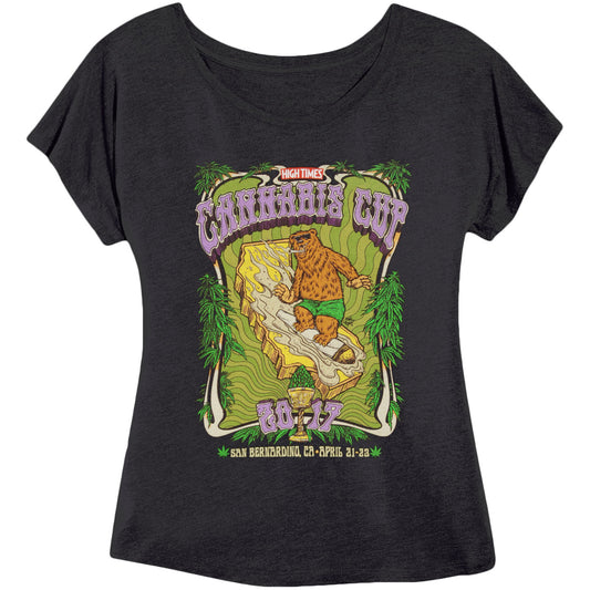 Cannabis Cup Bear Purple Logo Baby Doll Junior Top