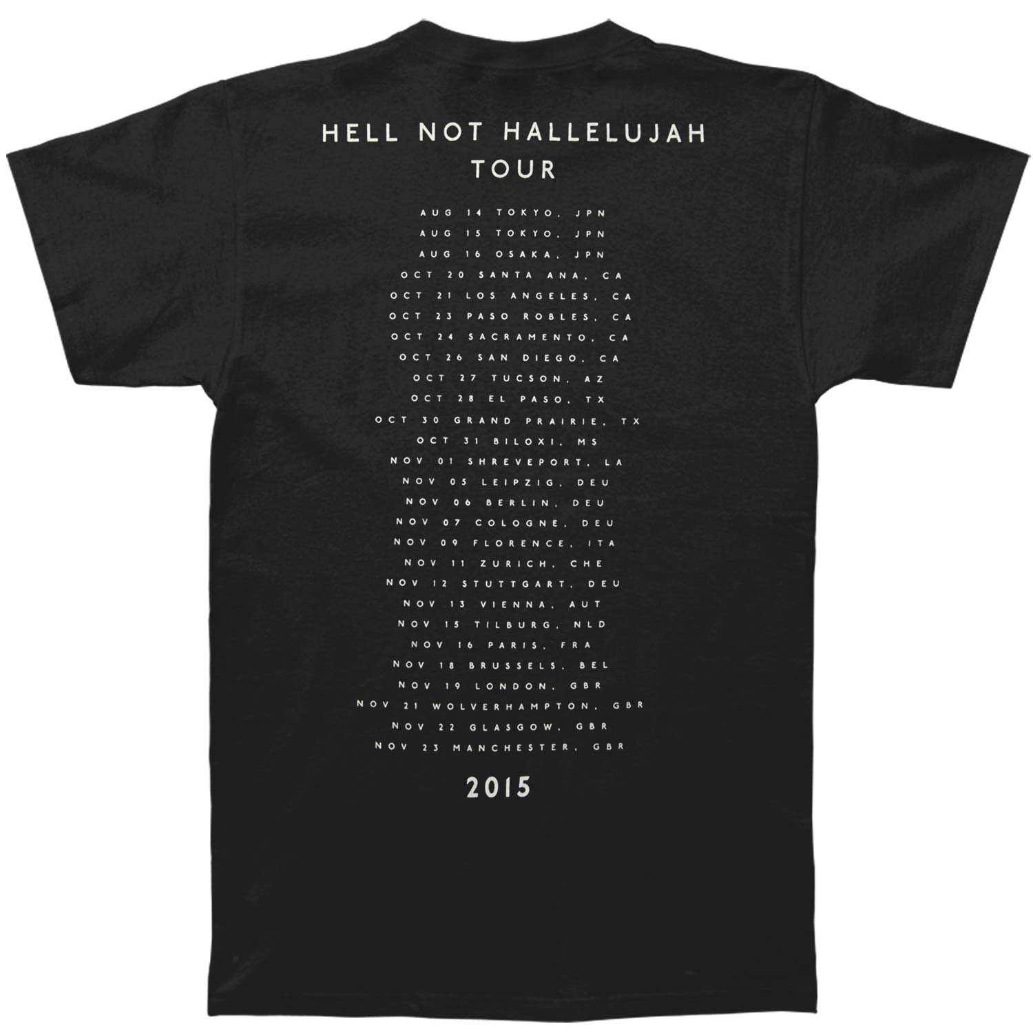 Marilyn Manson Proper 2015 Tour (Tokyo-Manchester) T-shirt