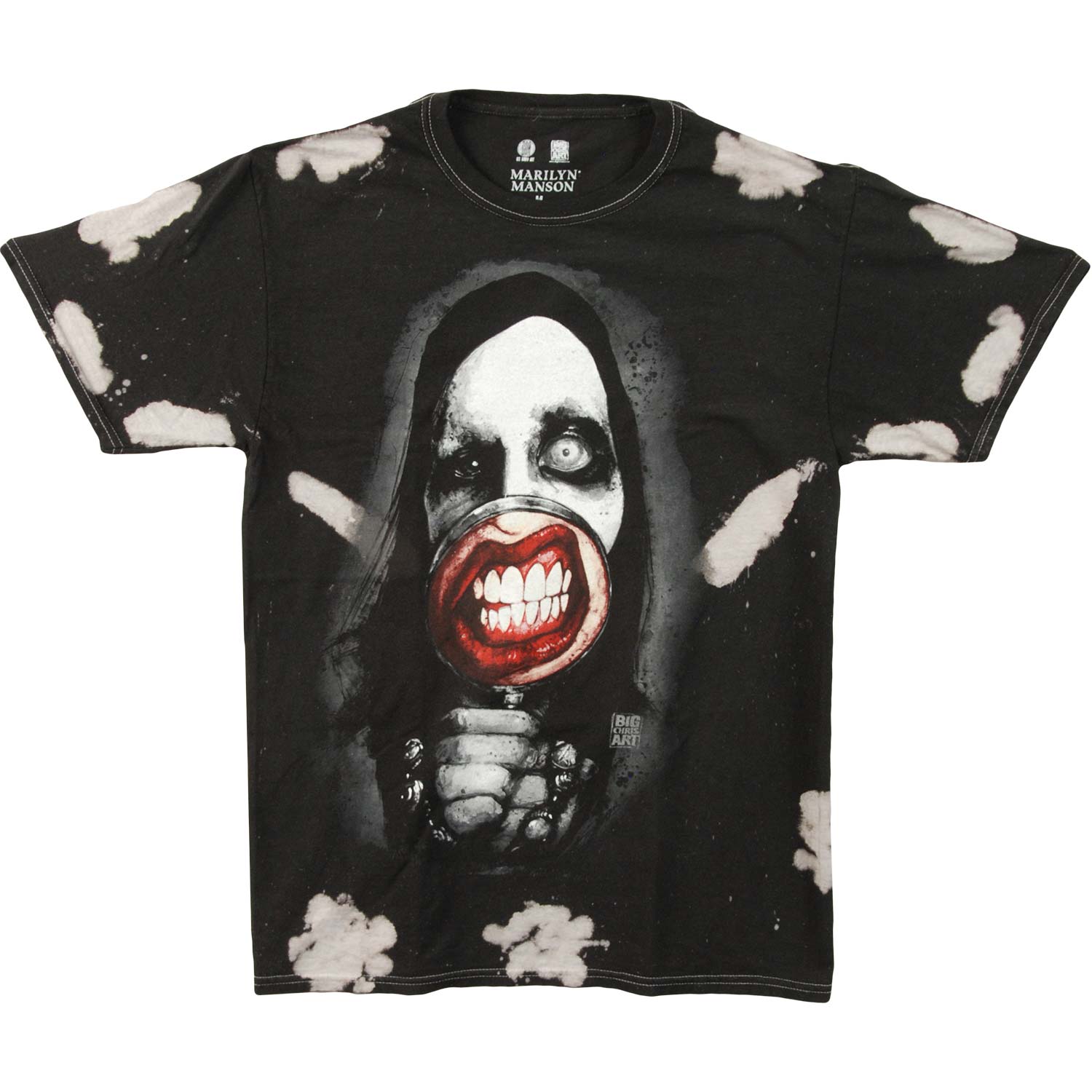 Marilyn Manson Big Chris Men's Garment Dye "Manson B/W" Over Dyed T-shirt
