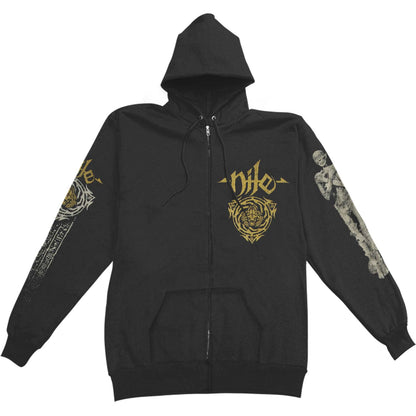 Nile What Should Not / Gold Zippered Hooded Sweatshirt