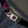 Classic Pink Skull Seatbelt Buckle Belt