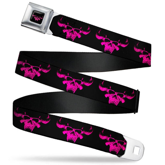 Danzig Classic Pink Skull Seatbelt Buckle Belt