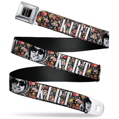 Nirvana Kurt Floral Seatbelt Buckle Belt