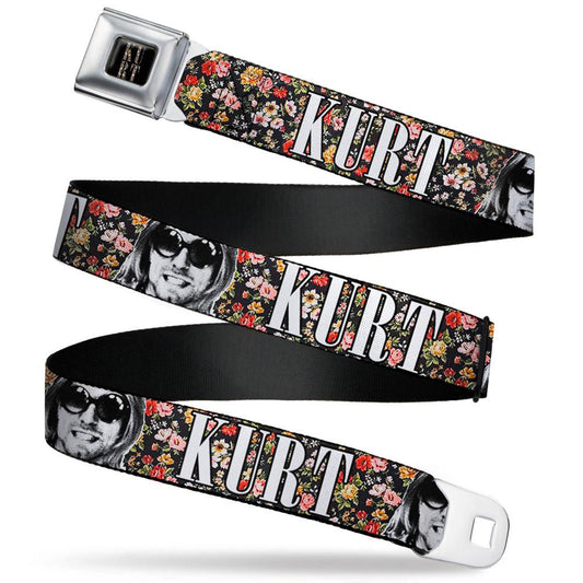 Nirvana Kurt Floral Seatbelt Buckle Belt