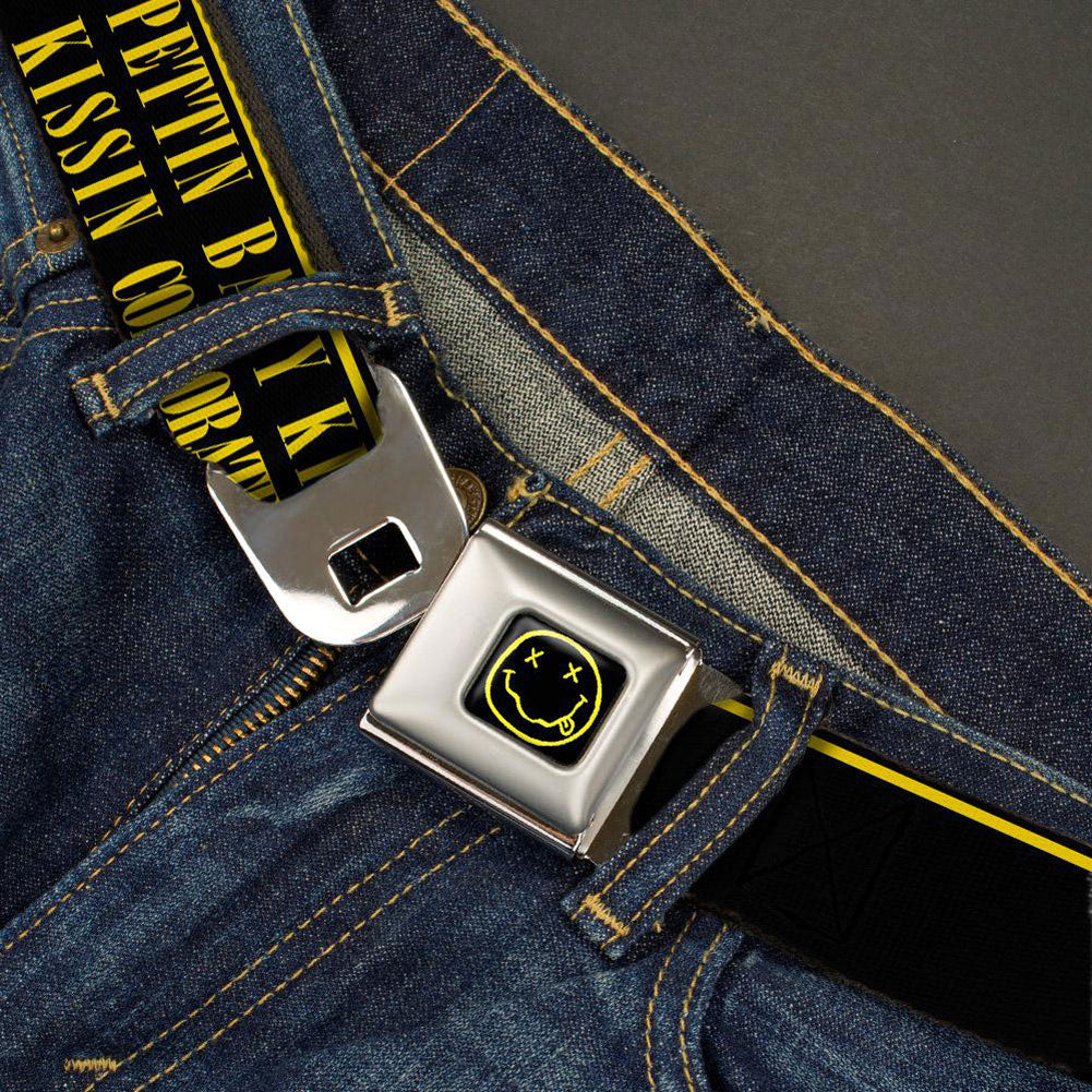 Nirvana Flower Sniffin Kitty Seatbelt Buckle Belt