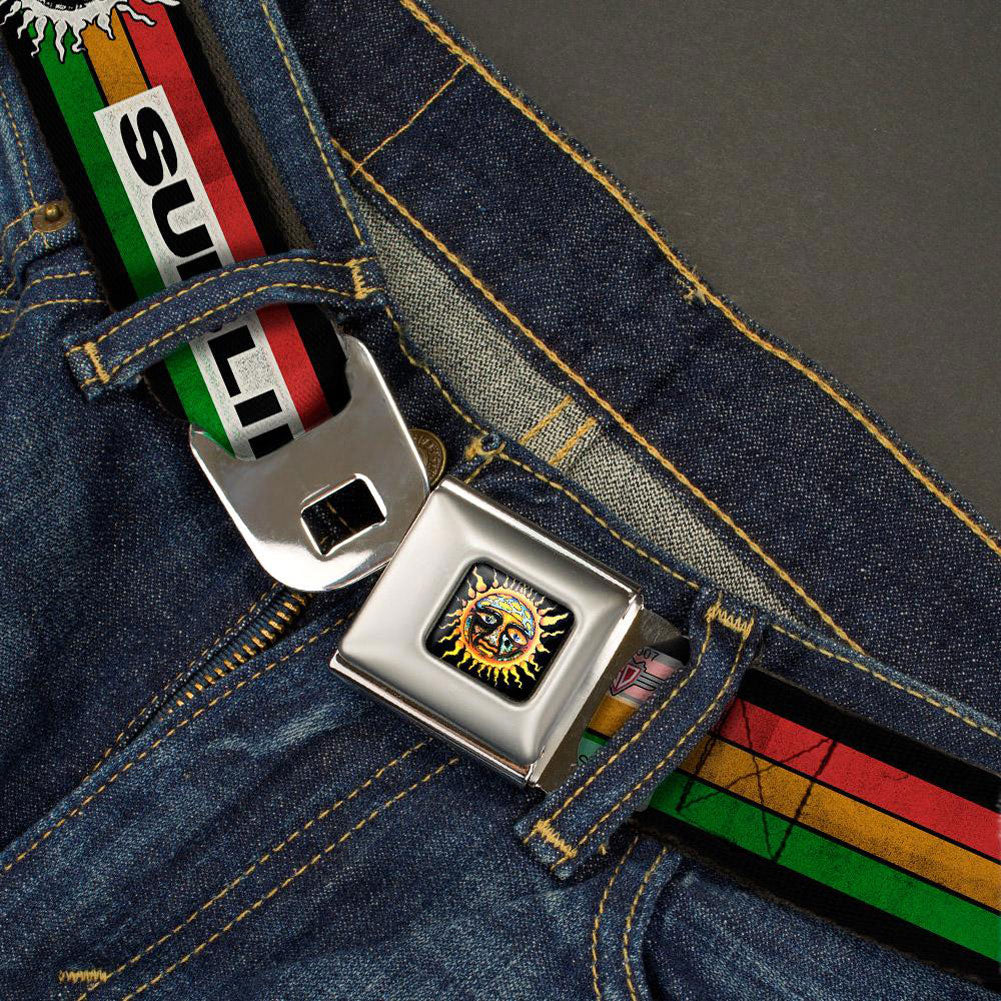 Sublime Sun Stripe Rasta Seatbelt Buckle Belt
