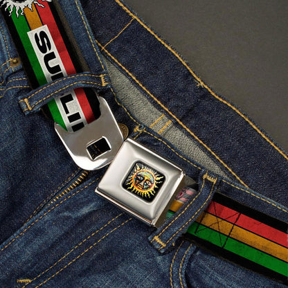 Sublime Sun Stripe Rasta Seatbelt Buckle Belt