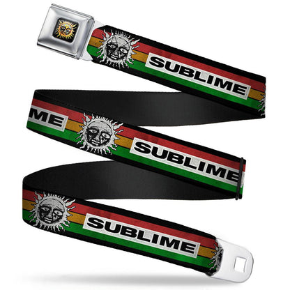 Sublime Sun Stripe Rasta Seatbelt Buckle Belt
