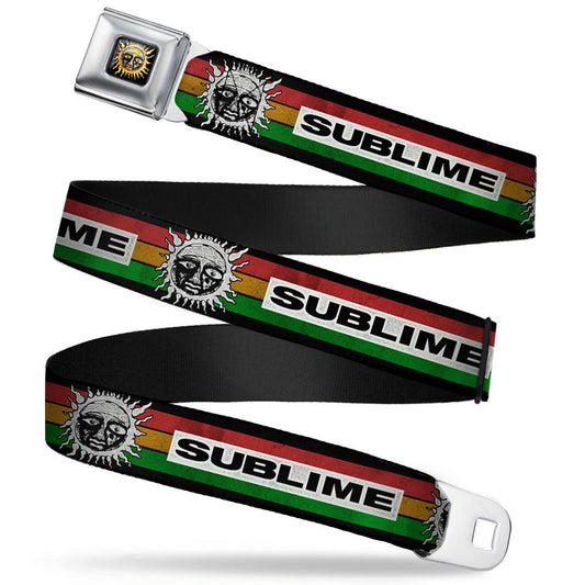 Sublime Sun Stripe Rasta Seatbelt Buckle Belt