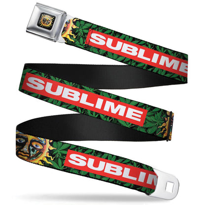 Sublime Sun Marijuana Leaves Seatbelt Buckle Belt