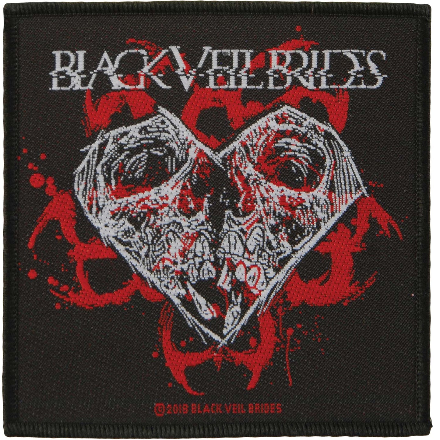 Black Veil Brides Skull & Heart Woven Patch