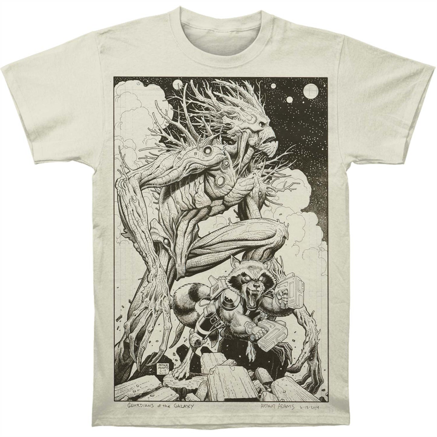Groot & Rocket Sketch Subway T-shirt