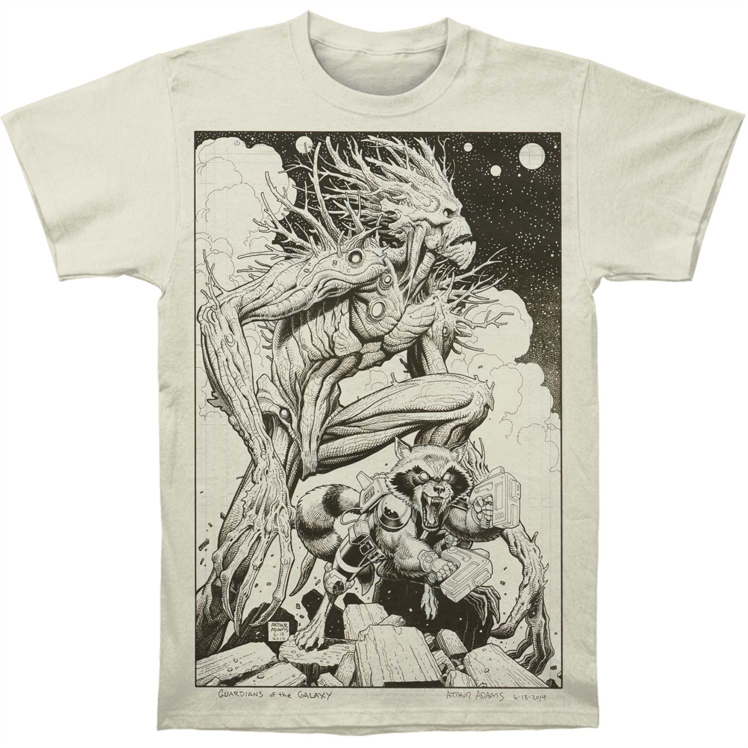 Groot & Rocket Sketch Subway T-shirt