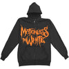 Orange Logo Zippered Hooded Sweatshirt