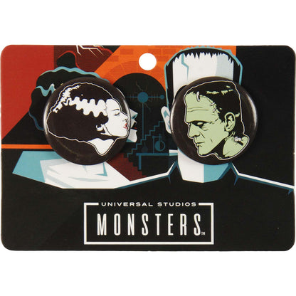 Universal Monsters Bride & Frankenstein Button Set Collector Items