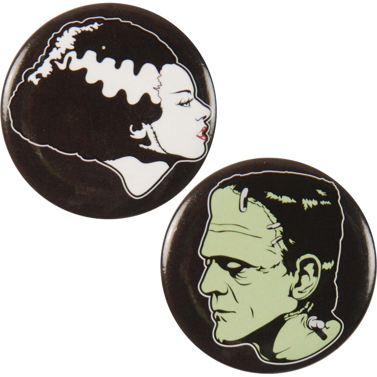 Universal Monsters Bride & Frankenstein Button Set Collector Items