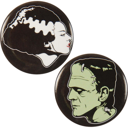 Universal Monsters Bride & Frankenstein Button Set Collector Items