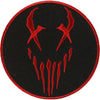 X Face Red Embroidered Patch