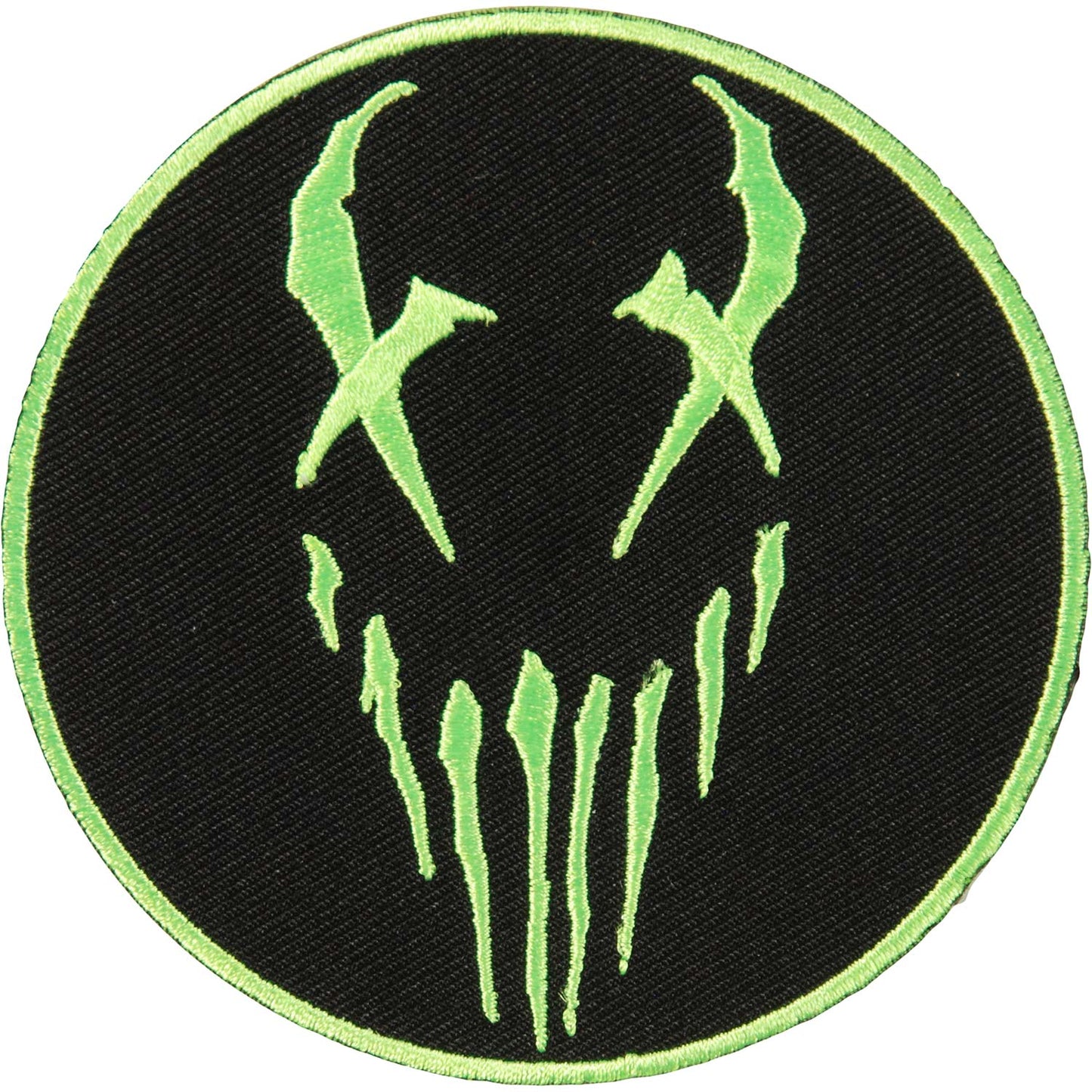 X Face Green Embroidered Patch
