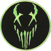 X Face Green Embroidered Patch