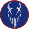 X Face Blue Embroidered Patch