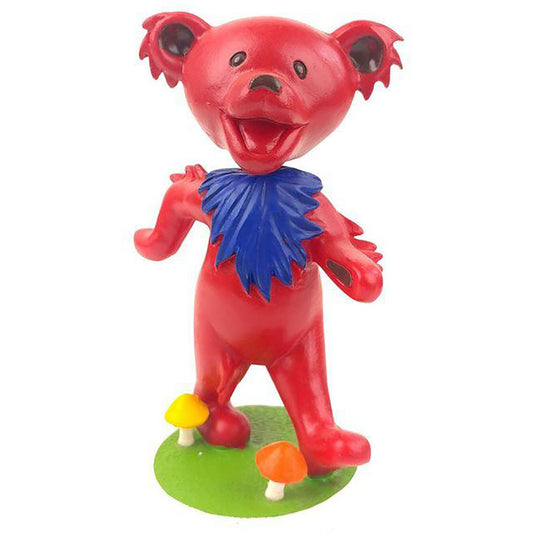 RED 6" Dancing Bear Bobblehead Head Knocker