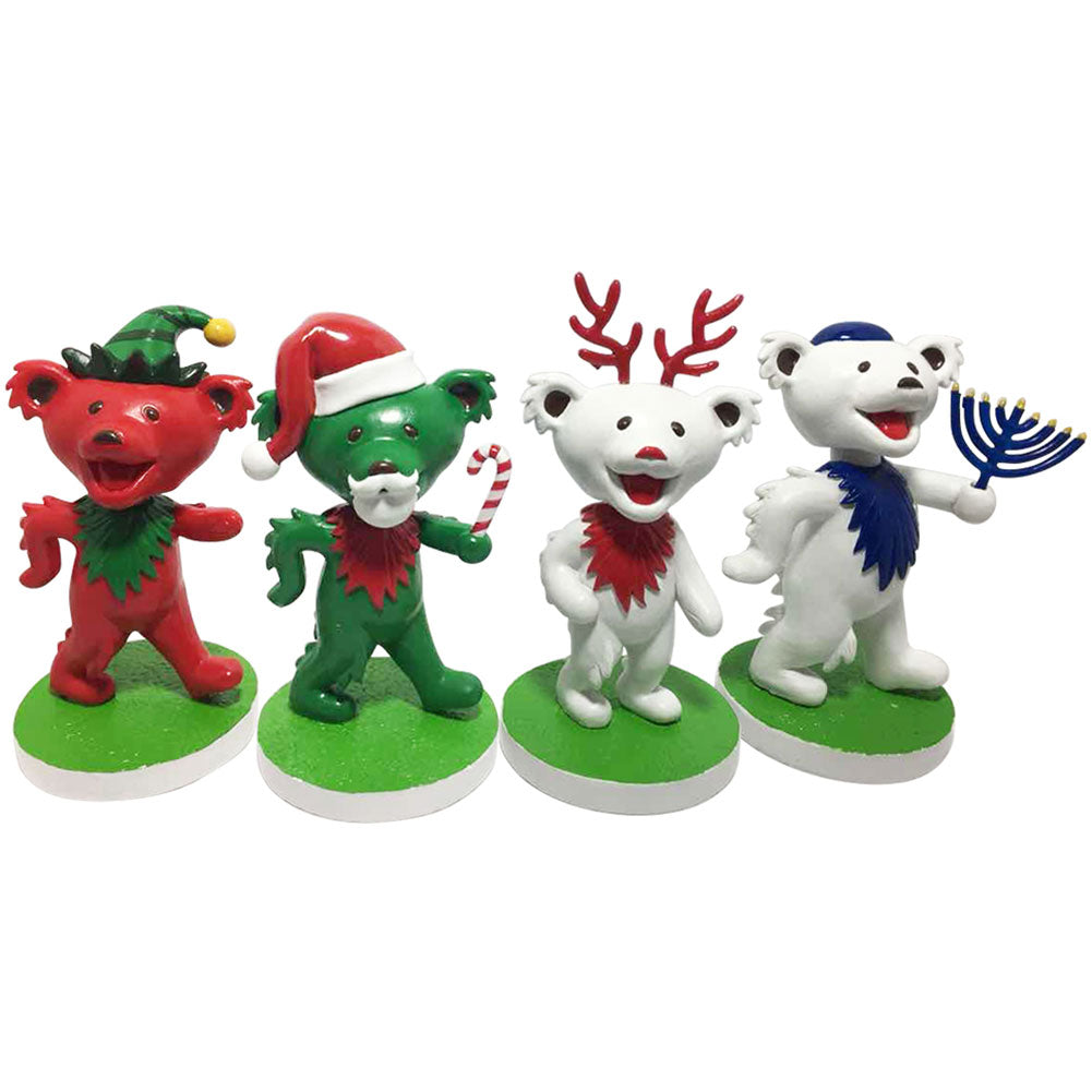 Dancing Bears Holiday Bobblehead set of 4 Head Knocker