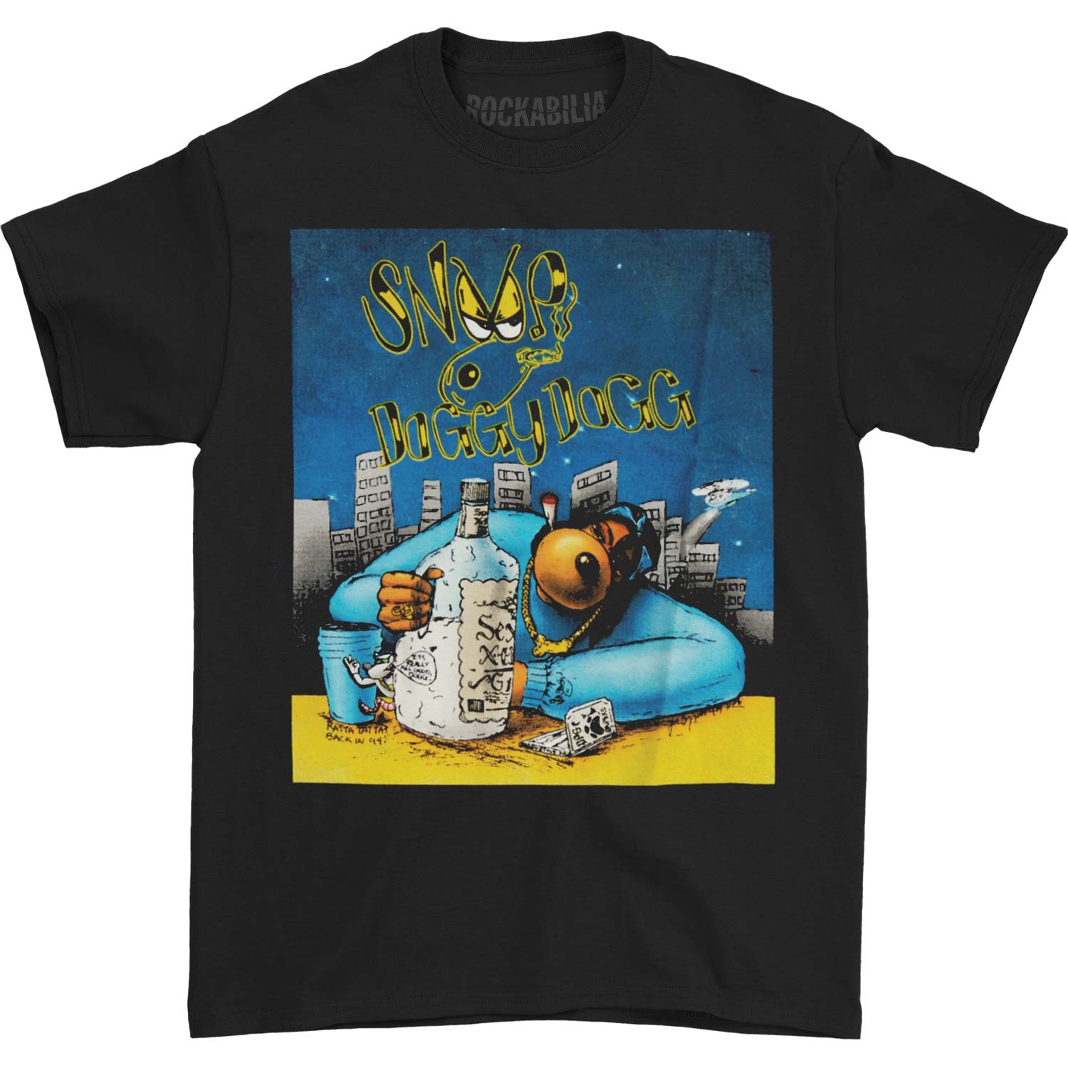 Snoop Dogg Gin and Juice Cartoon Black Tee T-shirt