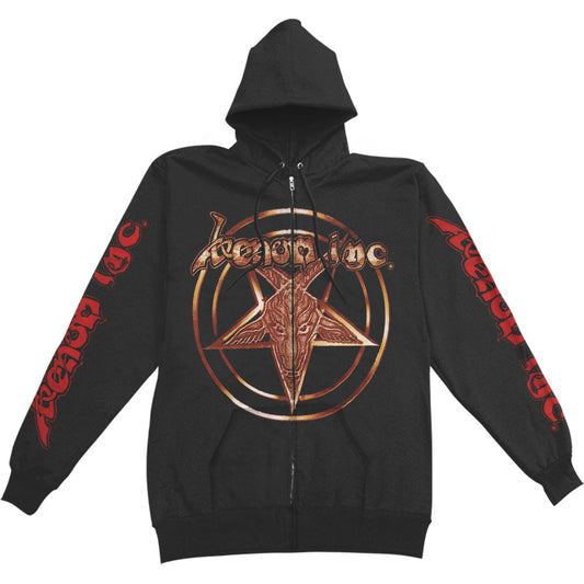 Venom Inc. Gold Logo / I Kneel To No God Zippered Hooded Sweatshirt