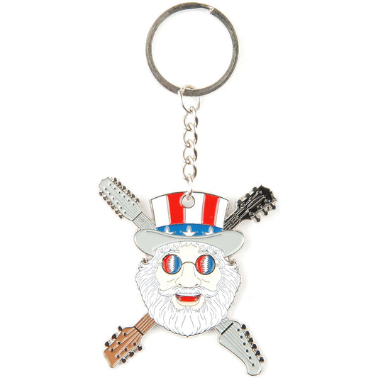 Grateful Dead Patriotic Jerry Metal Key Chain