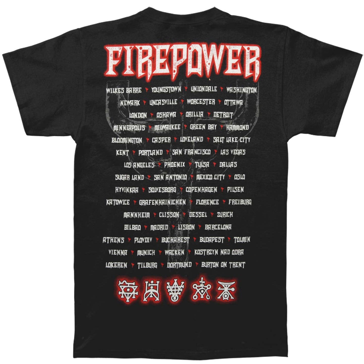 Emblem City 2018 Firepower Tour (Ex Tour/Back Print) Slim Fit T-shirt