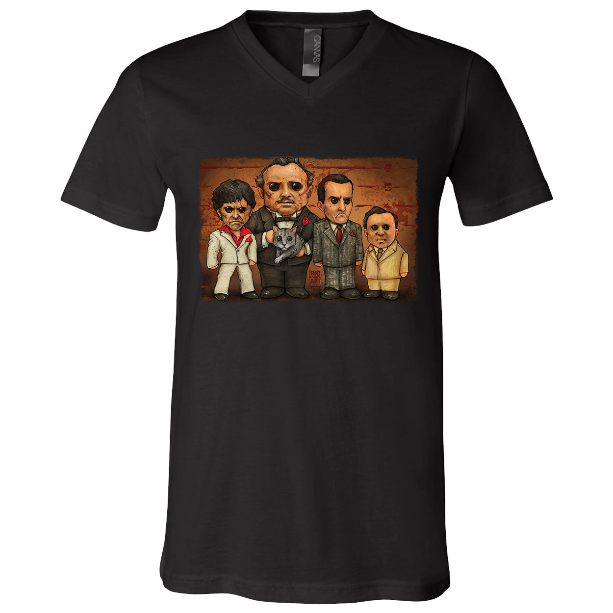 Big Chris Art Gangster Line Up V-Neck T-shirt