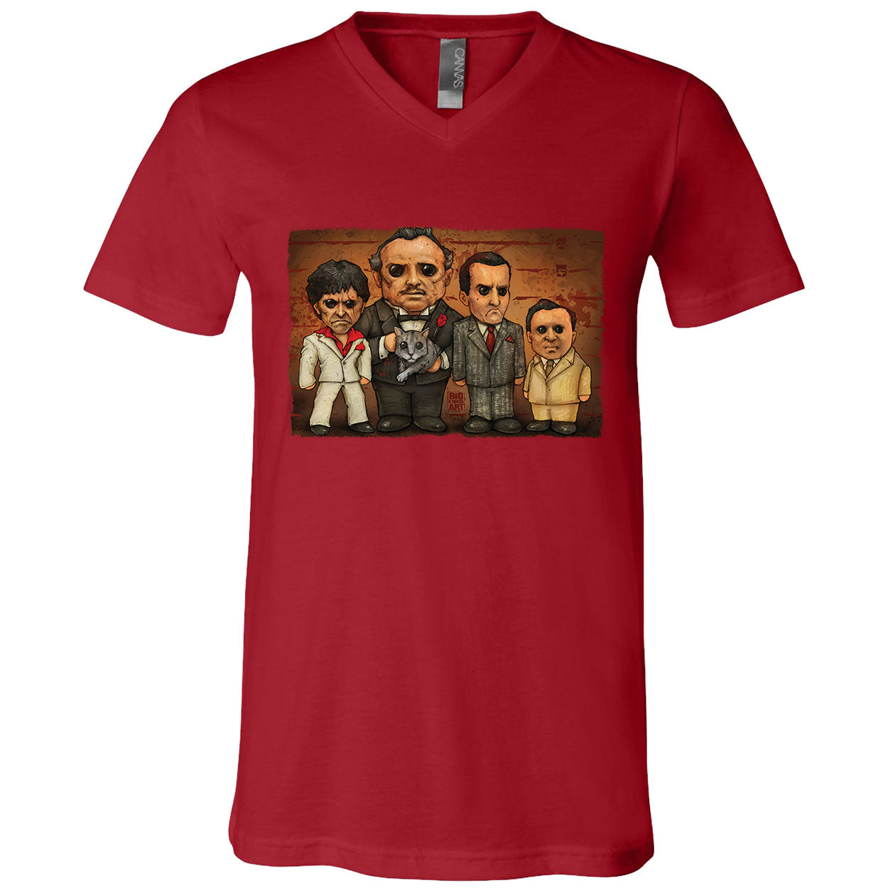 Big Chris Art Gangster Line Up V-Neck T-shirt