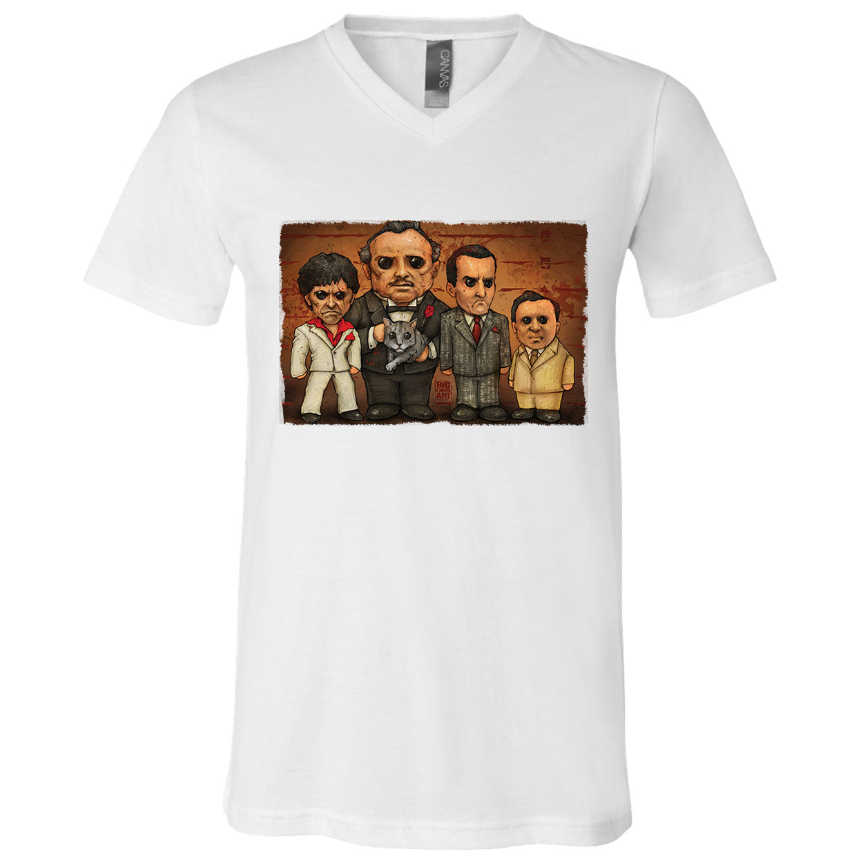 Big Chris Art Gangster Line Up V-Neck T-shirt