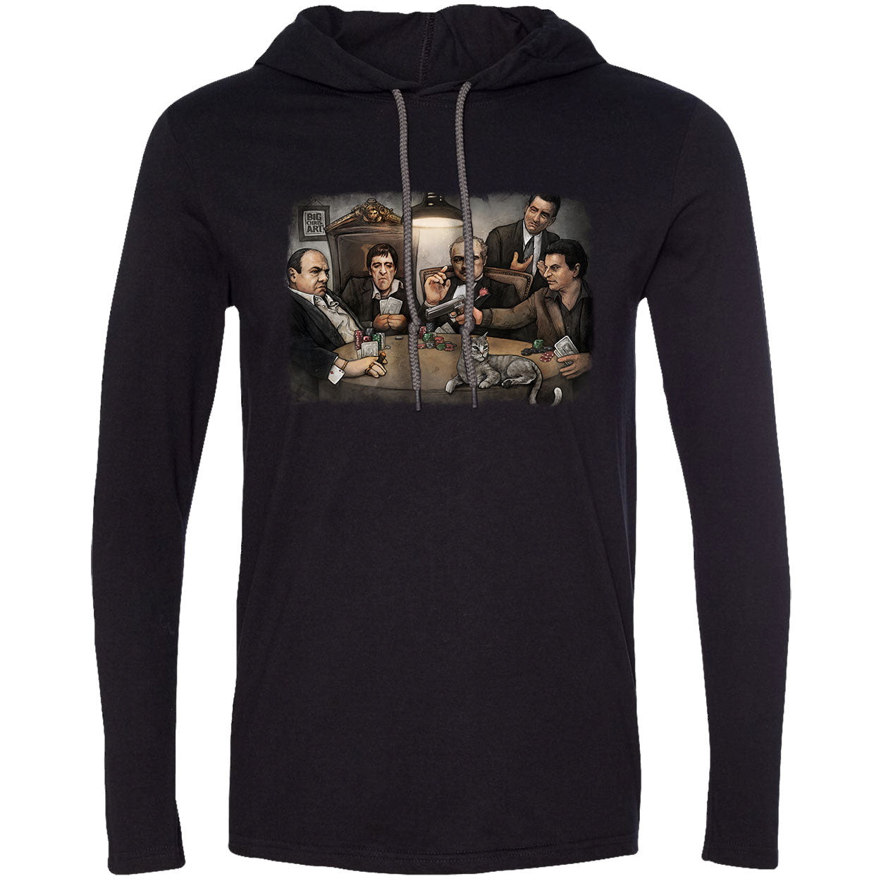 Big Chris Art Gangsters Playing Poker Hooded Long Sleeve