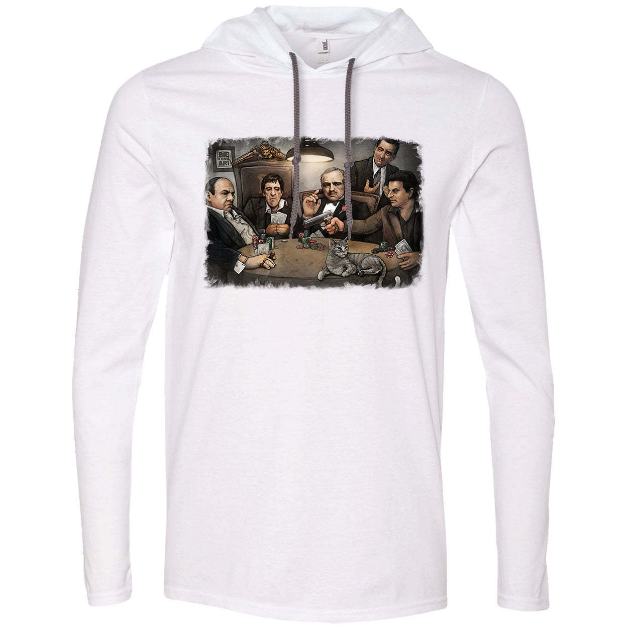Big Chris Art Gangsters Playing Poker Hooded Long Sleeve